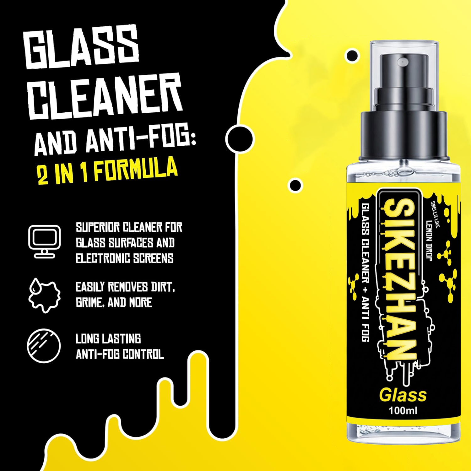 車、RV、ボート用の2-in-1曇り止めスプレー＆ガラスクリ - Glass Cleaner Streak のレビューと価格