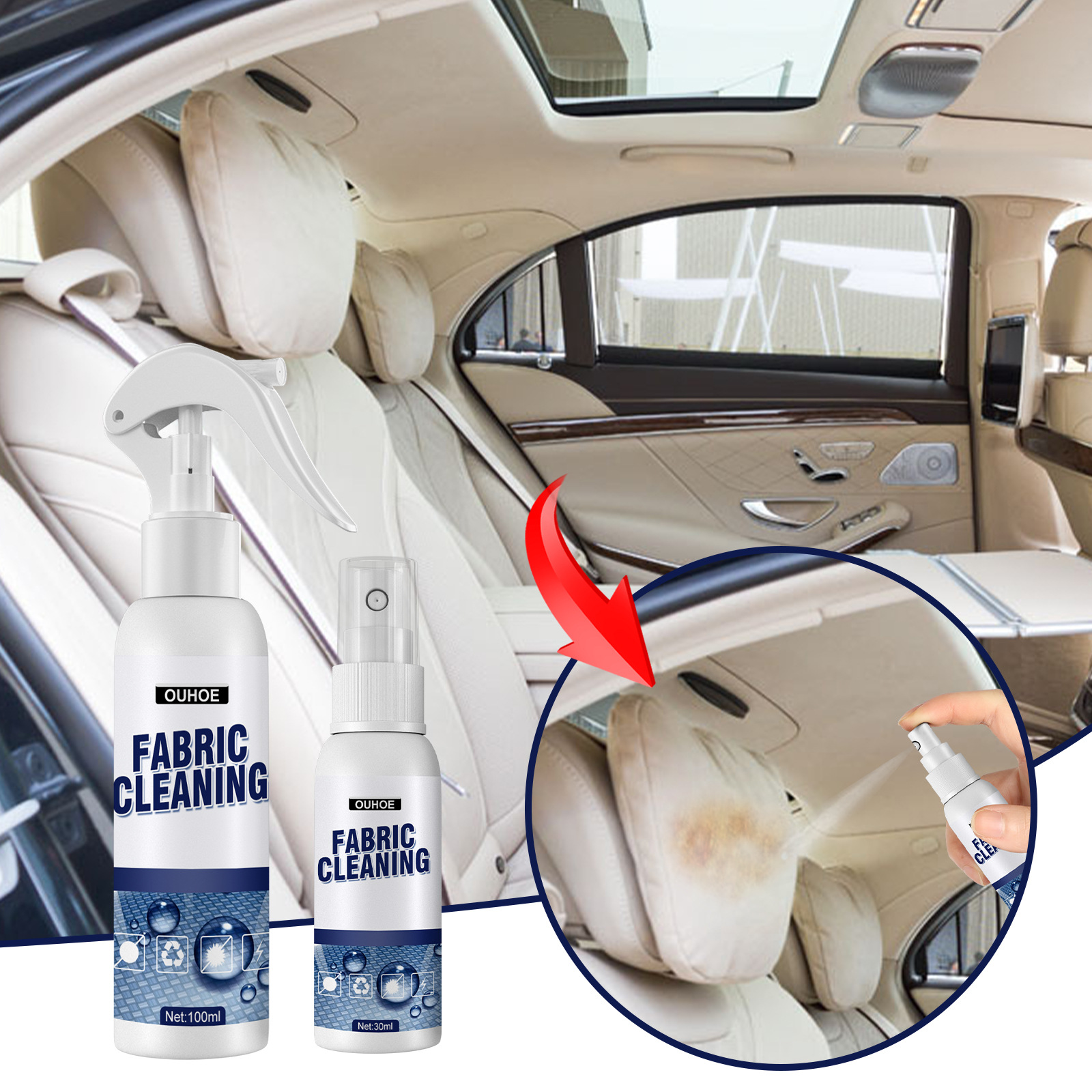 ファブリッククリーニングスプレー 車内清掃剤 インテリア天井 - Seat Cleaner Fabric のレビューと価格