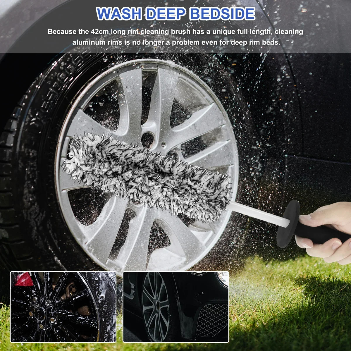 車の合金ホイール洗浄ブラシツール タイヤ洗浄用 ソフトブラシ - Wheel Cleaner Alloy のレビューと価格