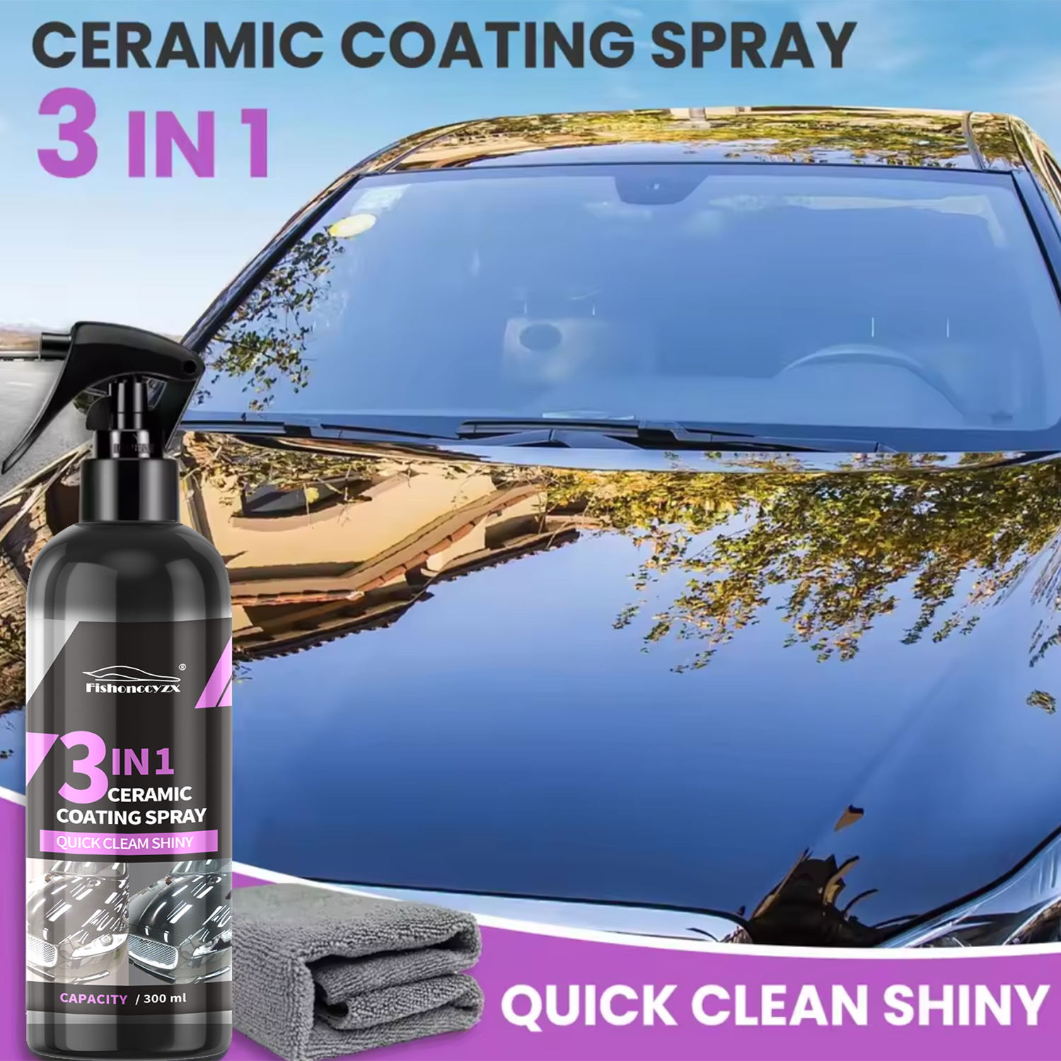 3 in 1 車用セラミック液体コーティングスプレー ナノク - Car Wax Ceramic Coating のレビューと価格