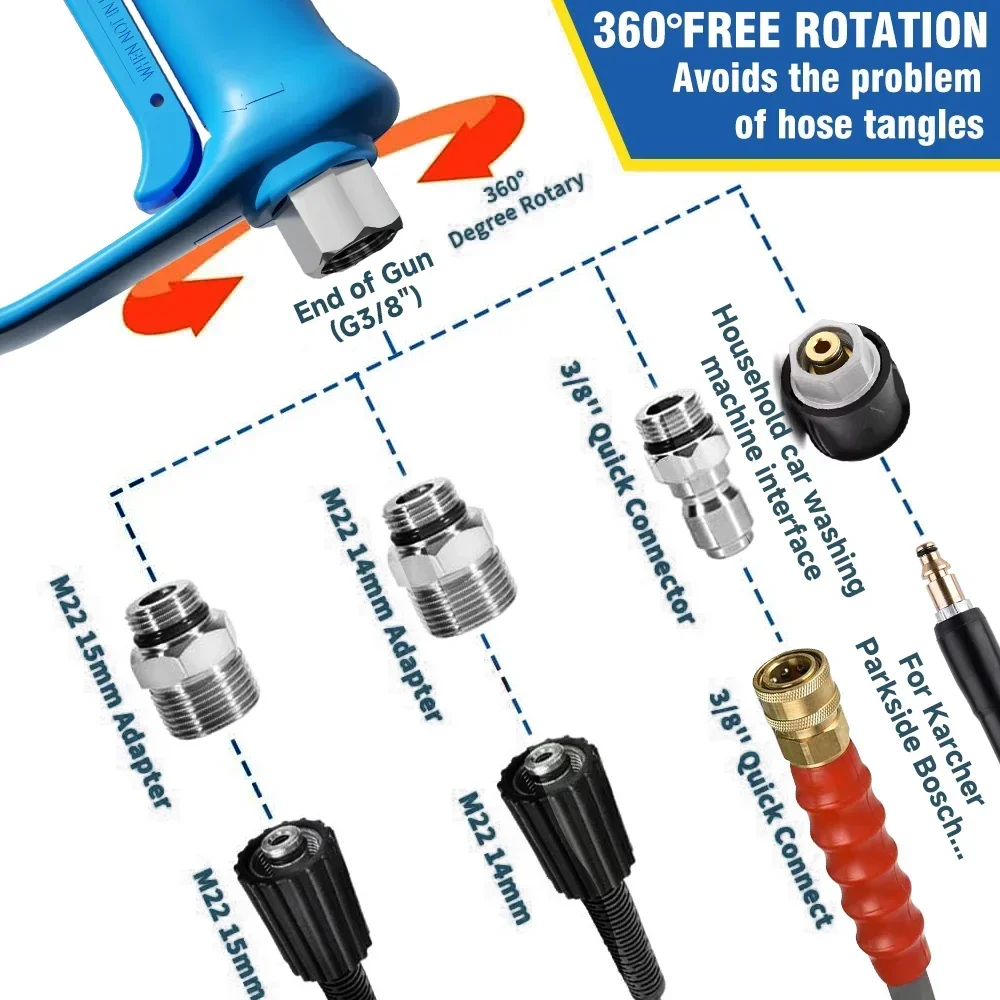 高圧スノーフォームボトル,調整可能なノズル,洗車,液体計量カ - Pressure Washer Foam Gun のレビューと価格