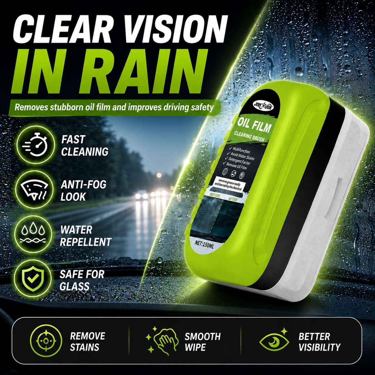 車のエンジン油膜洗浄ブラシ、フロントガラスの雨や霧よけ、コー - Car Cleaning Brush のレビューと価格