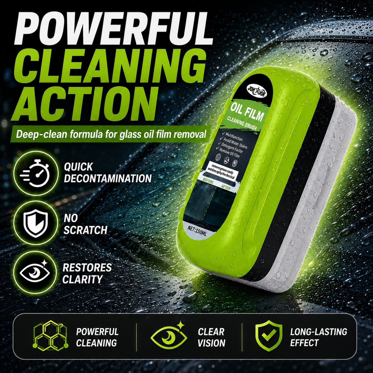 車のエンジン油膜洗浄ブラシ、フロントガラスの雨や霧よけ、コー - Car Cleaning Brush のレビューと価格