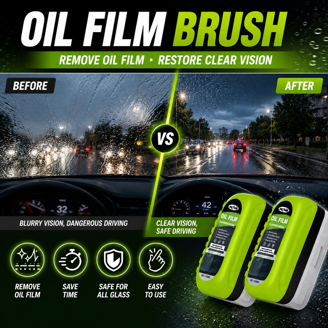 車のエンジン油膜洗浄ブラシ、フロントガラスの雨や霧よけ、コー - Car Cleaning Brush のレビューと価格