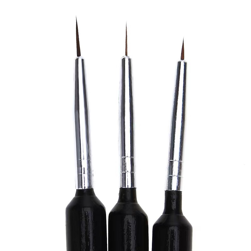 3 個の超微細ネイルアートライナーブラシセット黒ハンドル小毛 - Detailing Brush Set のレビューと価格