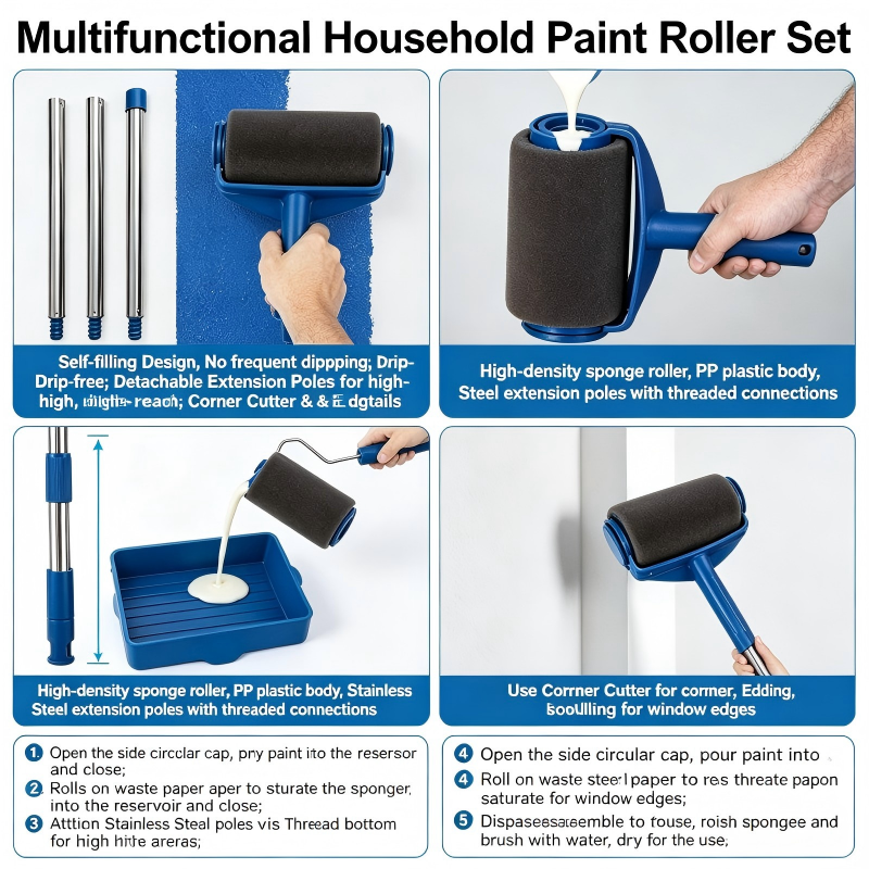 人間工学に基づいたペイントローラー＆ブラシセット多機能コーナ - Detailing Brush Set のレビューと価格