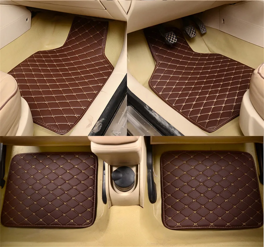 4枚組 PUレザー ブラック 車用フロアマットセット 防水  - Leather Cleaner Interior のレビューと価格