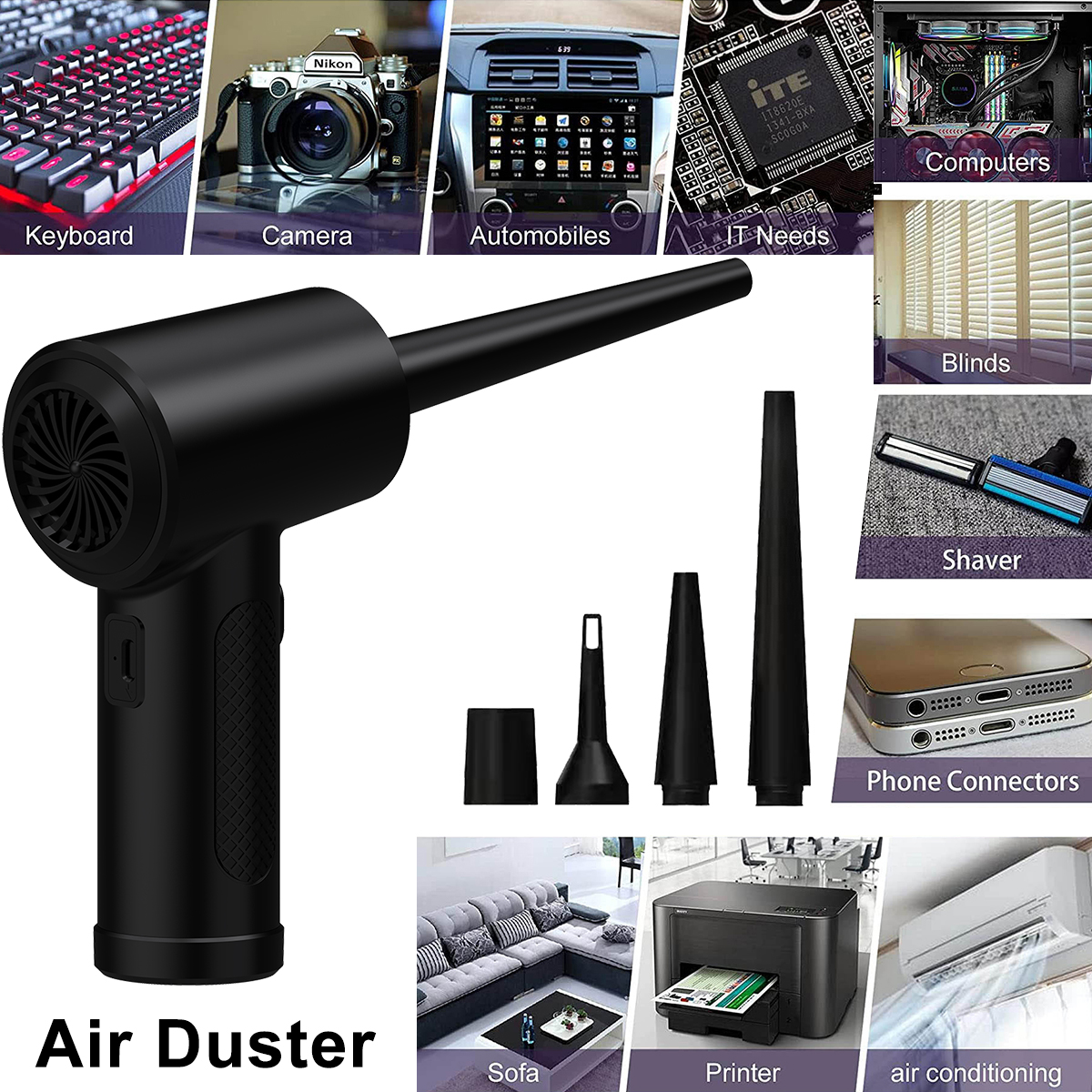 圧縮空気ダスターコンピューター用プロテーブルコードレスエアブ - Dryer Car Blower のレビューと価格