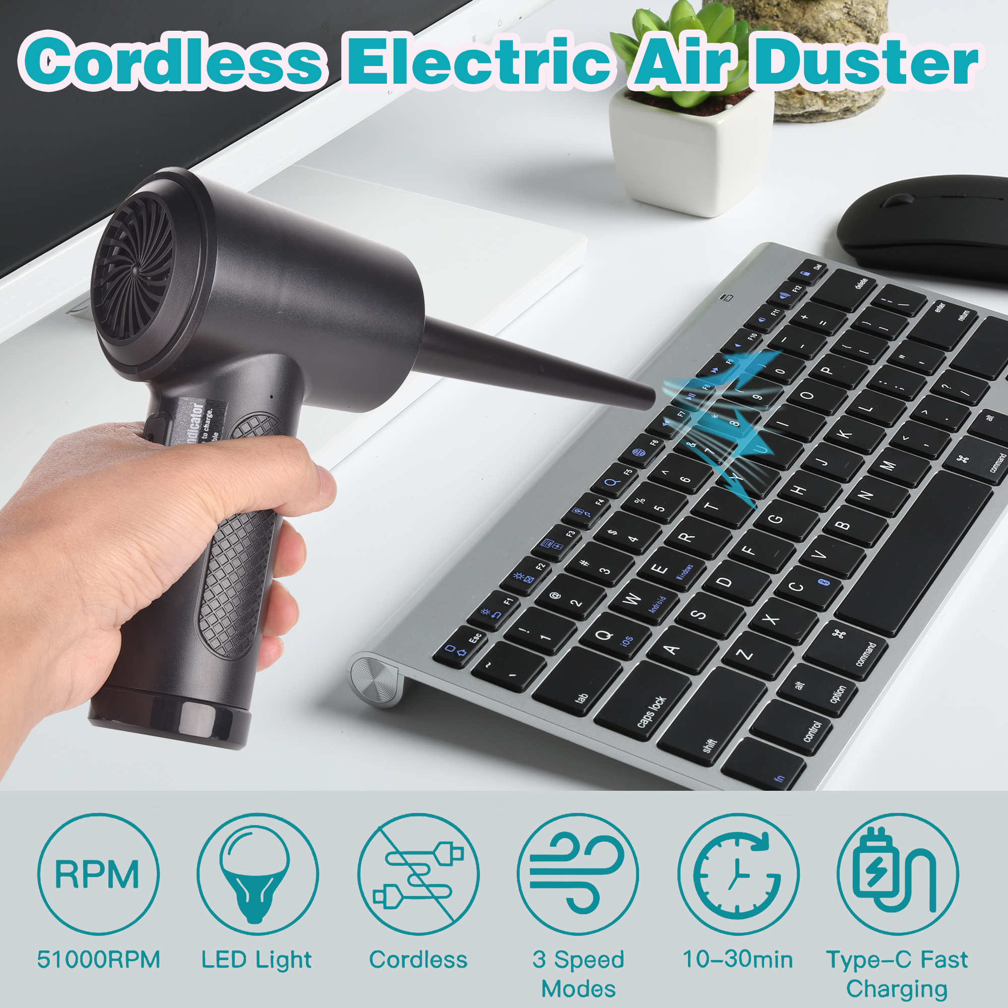 圧縮空気ダスターコンピューター用プロテーブルコードレスエアブ - Dryer Car Blower のレビューと価格