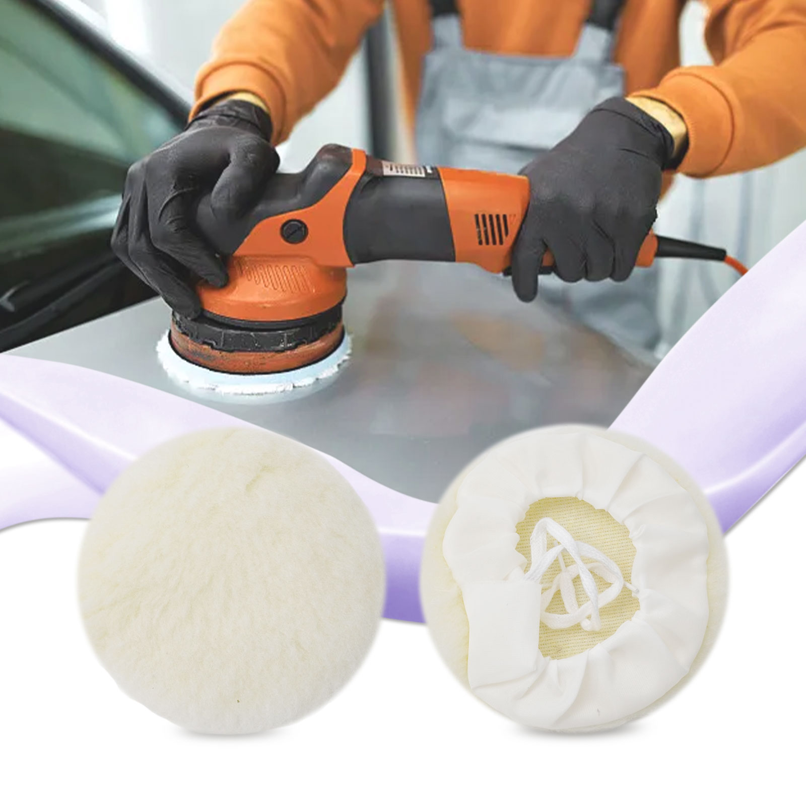 セット バフパッド 125mm バッファー ラムウール ポリ - Polish Pad Set Buffer のレビューと価格