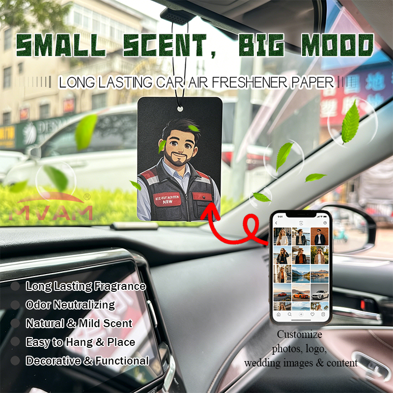 カスタマイズ可能な写真入り車用芳香剤10個、パーソナライズさ - Odor Eliminator Car のレビューと価格
