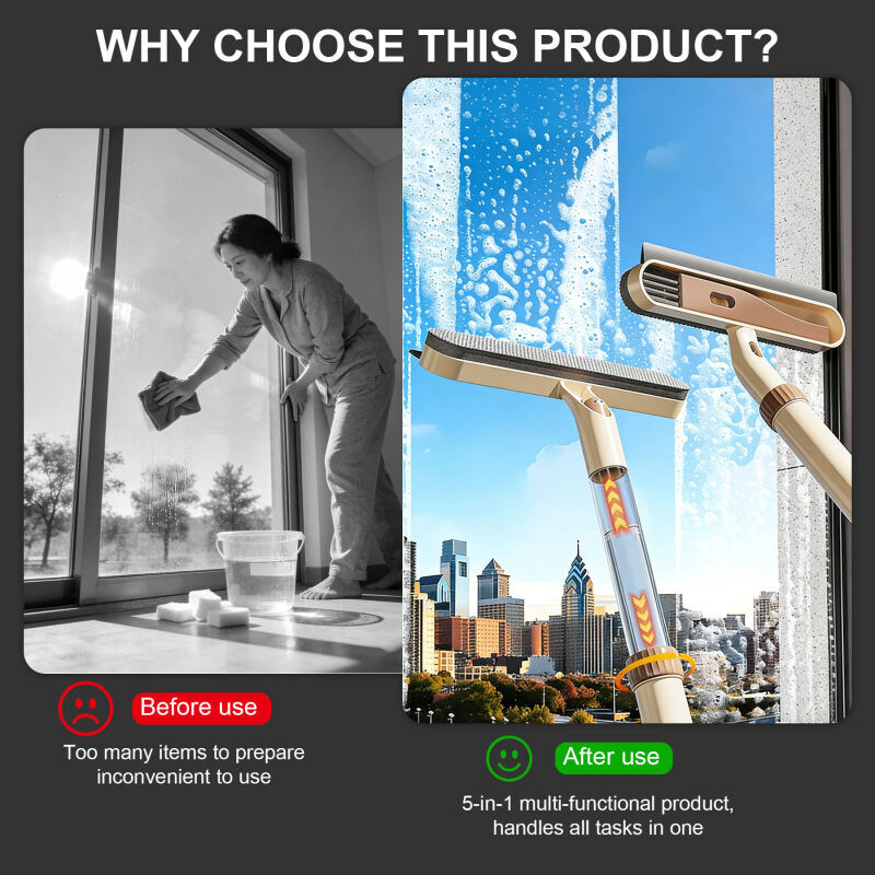 4-in-1 窓ガラスクリーナー 拡張可能な内蔵スプレー ワ - Glass Cleaner Streak のレビューと価格
