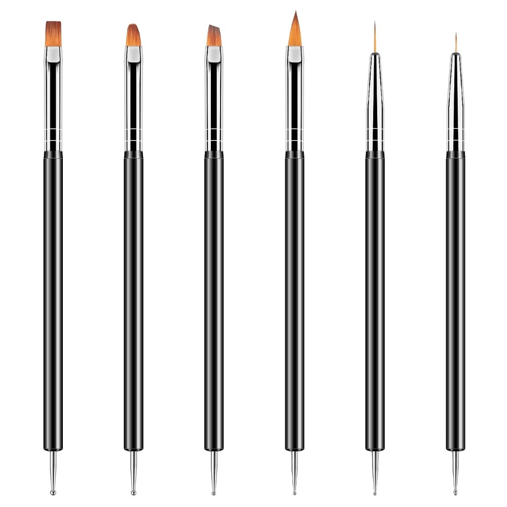 両端ネイルアートドットツール6本キット、ライナーブラシデザイ - Detailing Brush Set のレビューと価格