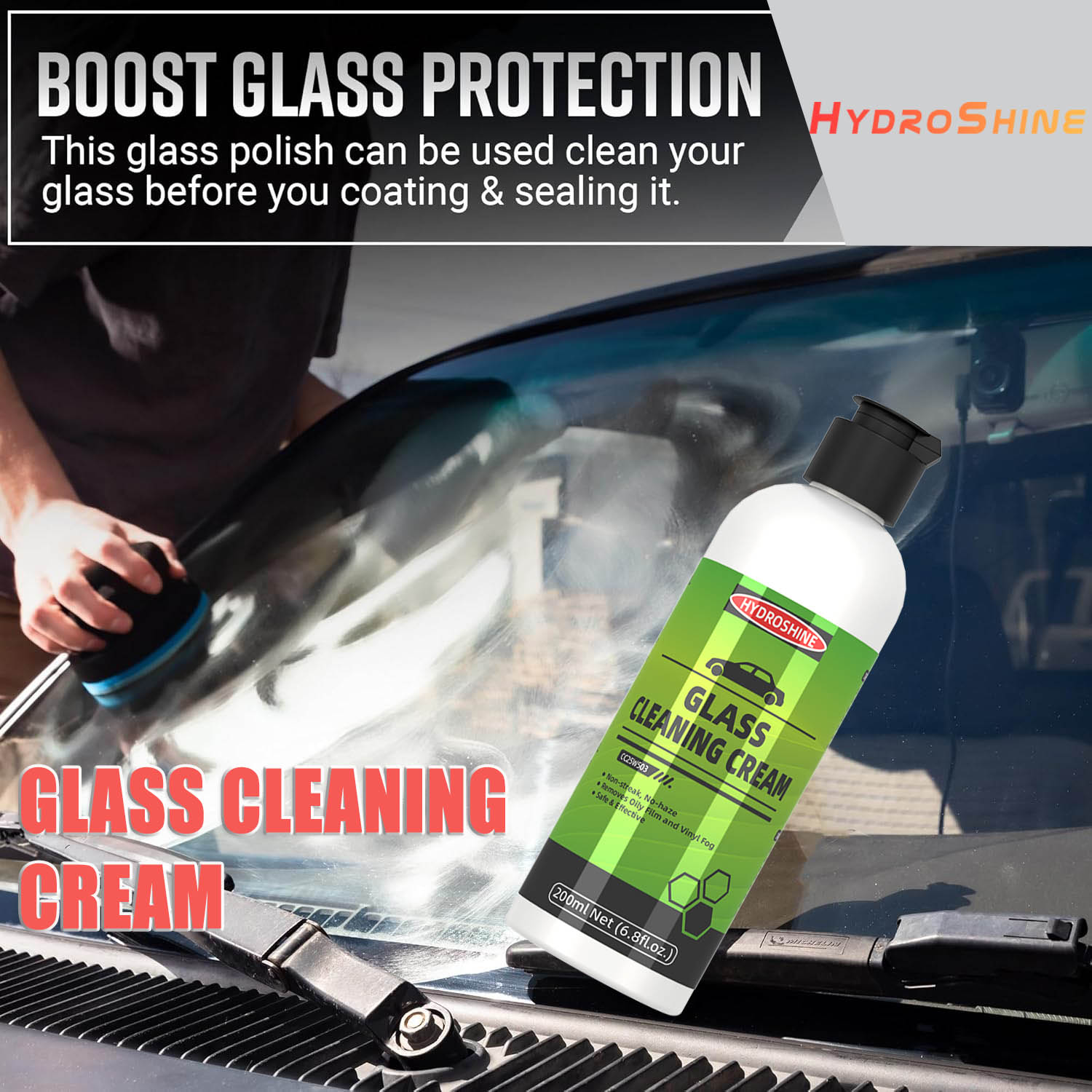 ハイドロシャイン 車用ガラス油膜除去クリーム ウィンドスクリ - Glass Cleaner Streak のレビューと価格