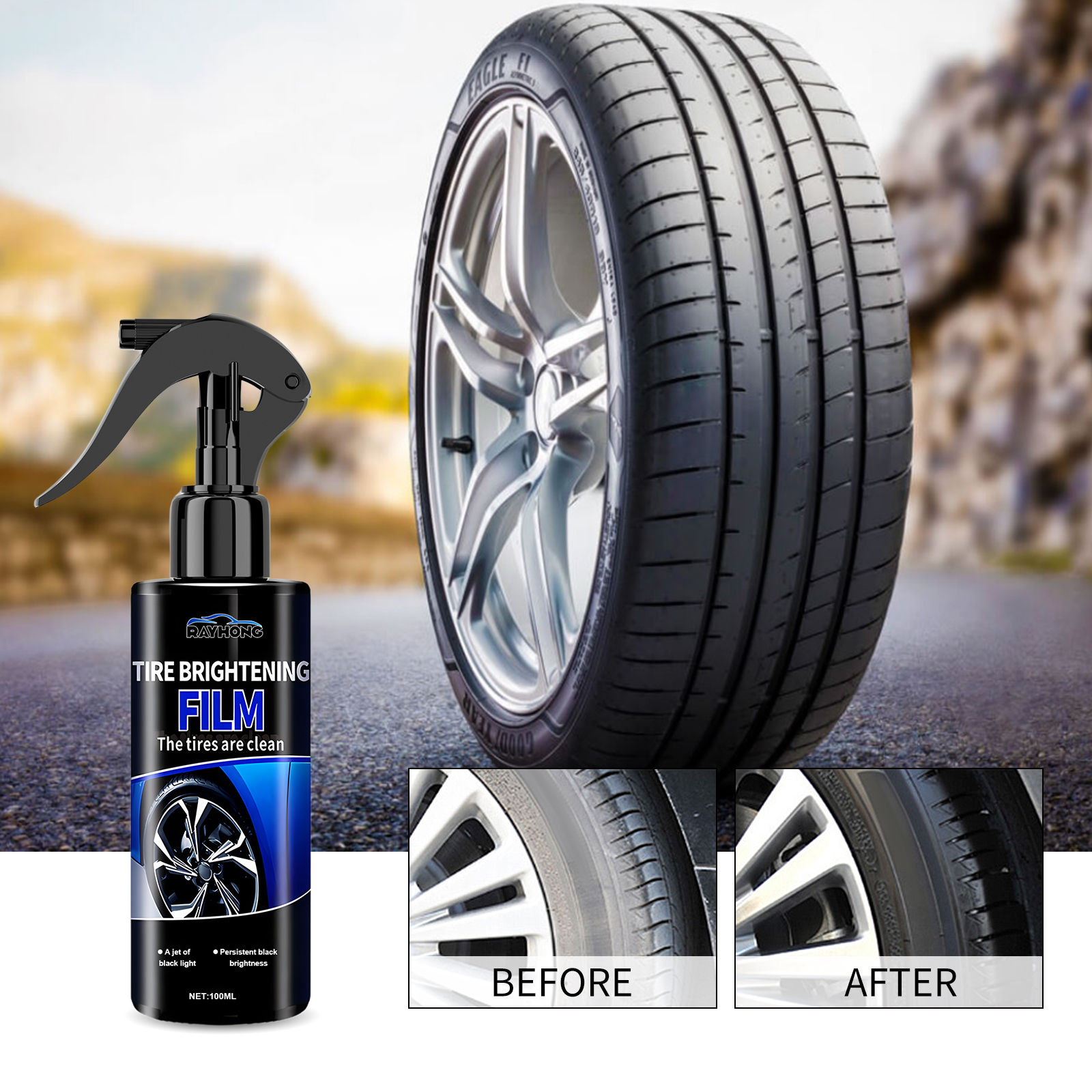 車のタイヤ光沢コーティングスプレーセラミックタイヤ高光沢疎水 - Tire Shine Spray Sealant のレビューと価格