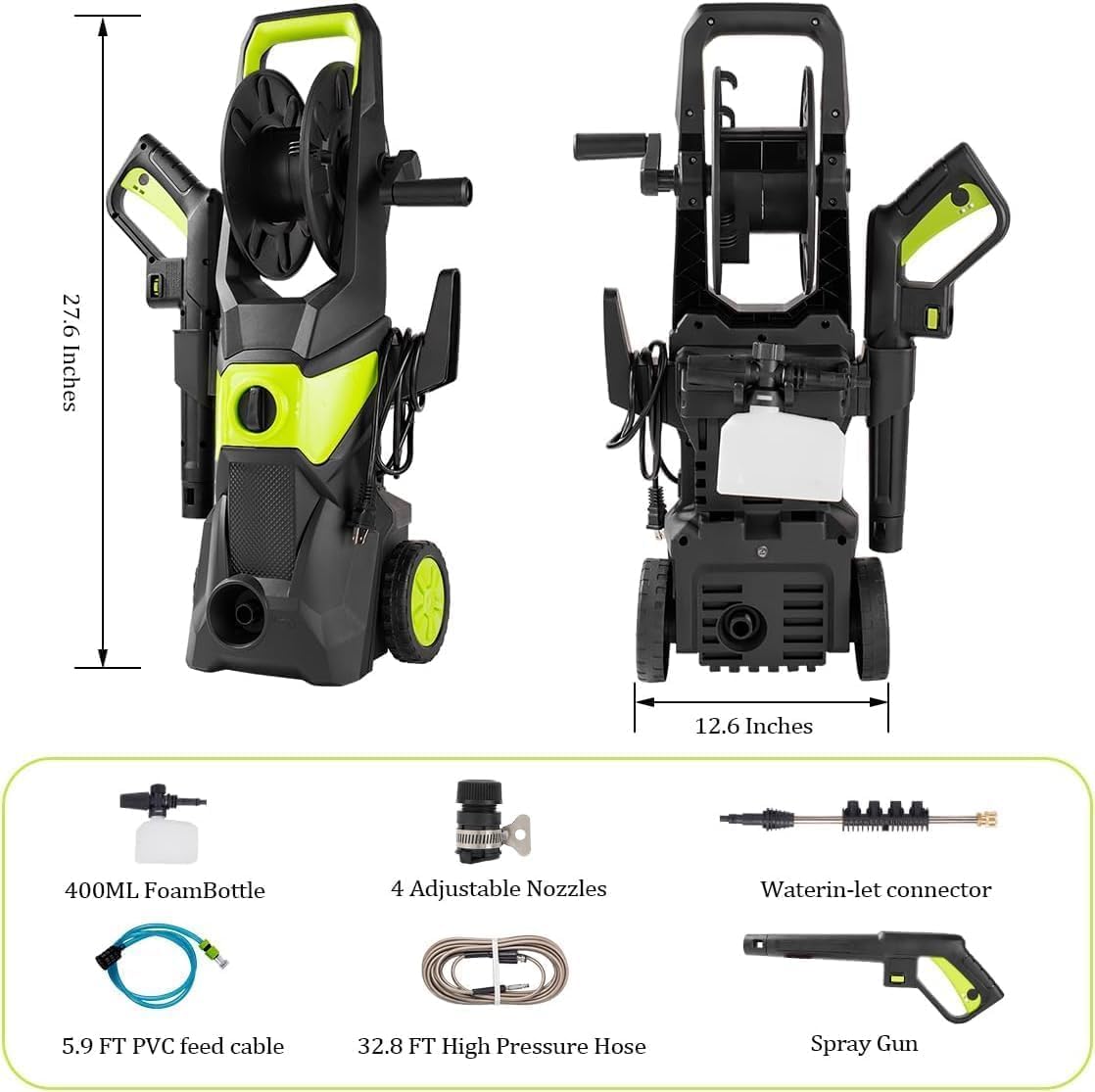 4000PSI電動高圧洗浄機、3000Wパワーウォッシャー（ - Pressure Washer Foam Gun のレビューと価格
