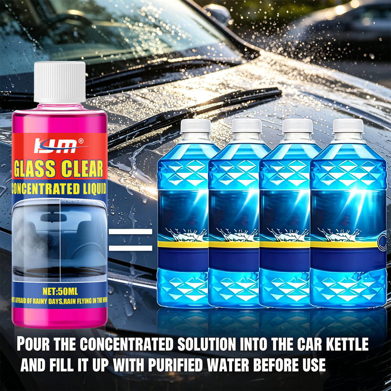 KJM濃縮カーガラスクリーナー ウィンドシールドウォッシャー - Glass Cleaner Streak のレビューと価格