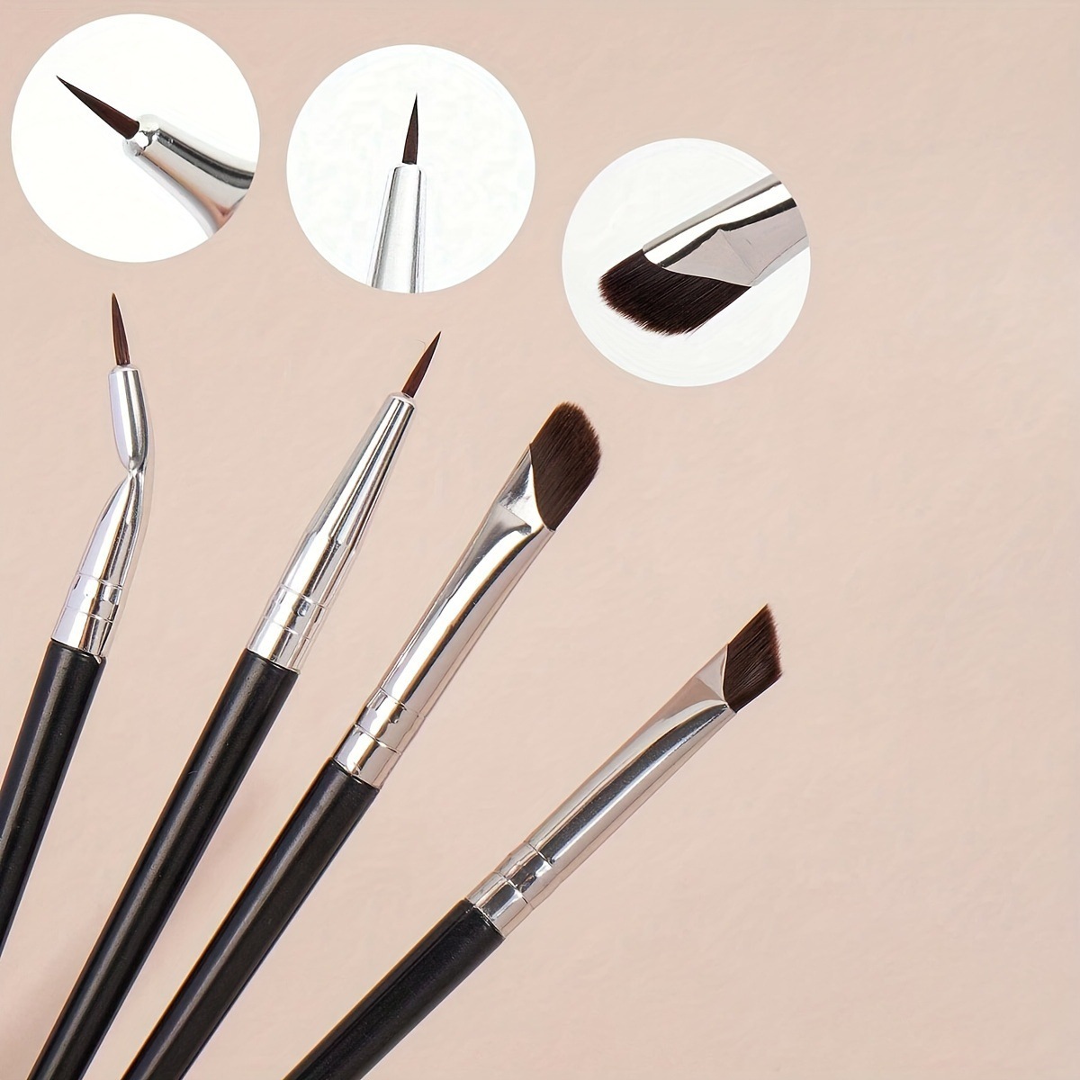 8本メイクブラシセット シックルアイライナー 斜刃ディテール - Detailing Brush Set のレビューと価格